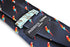 navy tie with parrot design