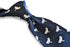 navy tie with barn owl bird design