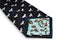 navy tie with barn owl bird design
