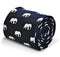 navy tie with elephant silhouette design