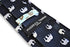 navy tie with elephant silhouette design