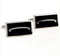 black and silver arched design cufflinks