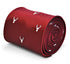 burgundy tie with white stag deer head silhouette design
