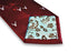 burgundy tie with white stag deer head silhouette design