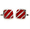 red and silver striped cufflinks