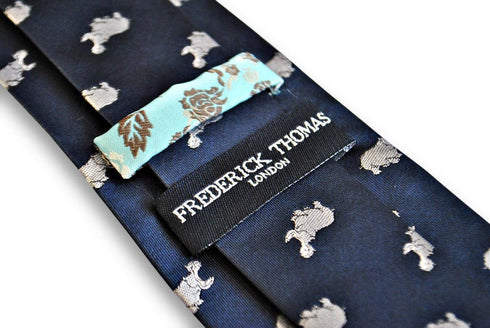 navy tie with hippo design