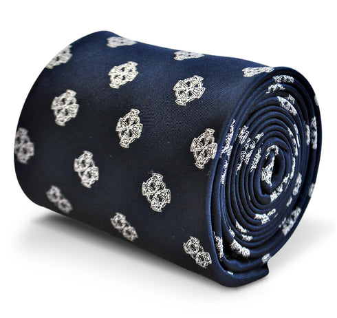 navy tie with celtic cross design