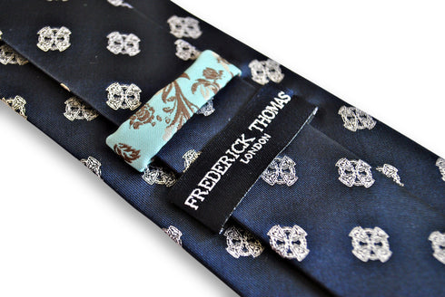navy tie with celtic cross design