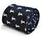 navy tie with leaping rabbit design