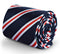 navy tie with white and red stripes design