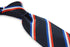navy tie with red, white and blue striped design
