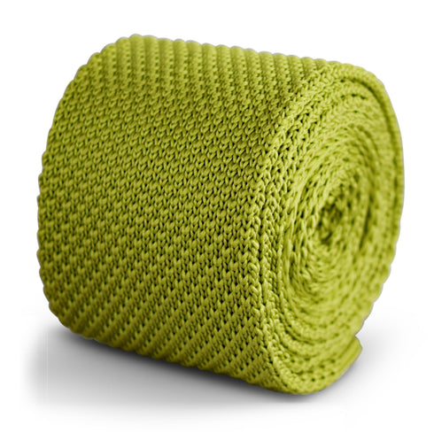 lime green plain knitted tie