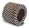 brown and white herringbone knitted tie