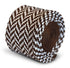 brown and white herringbone knitted tie