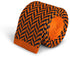 navy blue and orange herringbone knitted tie