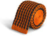 navy and orange dogtooth design knitted tie