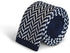 navy blue and white herringbone knitted tie