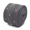 grey skinny knitted tie with pink polka dots