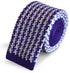 purple and white dogstooth knitted tie