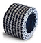 navy blue and white dogstooth knitted tie