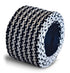 navy blue and white dogstooth knitted tie