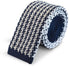 navy blue and white dogstooth knitted tie