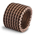 chocolate brown and pale blush pink dogstooth knitted tie