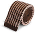 chocolate brown and pale blush pink dogstooth knitted tie