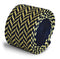 navy blue and yellow herringbone knitted tie