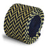 navy blue and yellow herringbone knitted tie