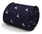 navy tie with leaping stag/deer design
