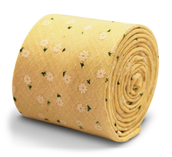 cream floral cotton tie