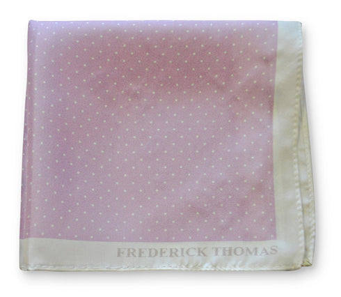 lilac purple and white pin spot silk pocket square