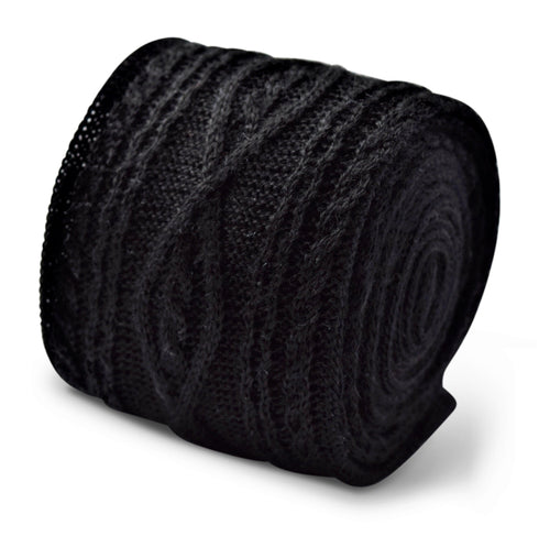black cable knit skinny tie