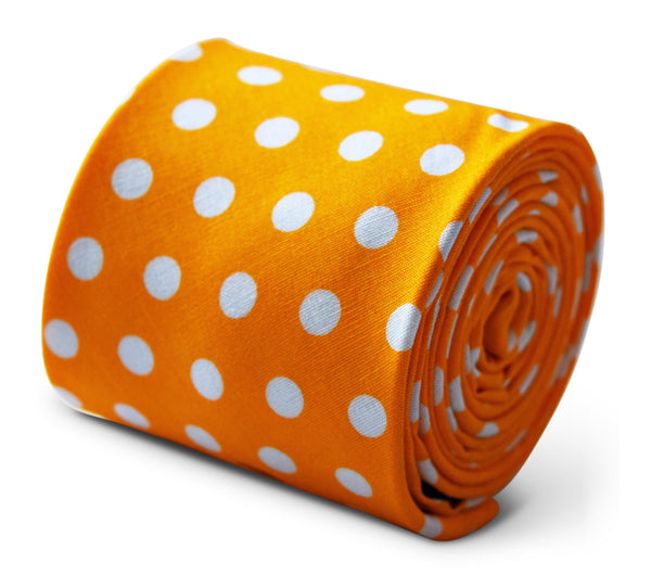 gold and white polka spot cotton tie