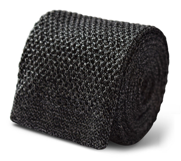 cashmere steel grey plain men's knitted tie