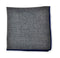 Charcoal Cotton Pocket Square with Navy Edging