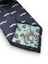navy tie with moustache design