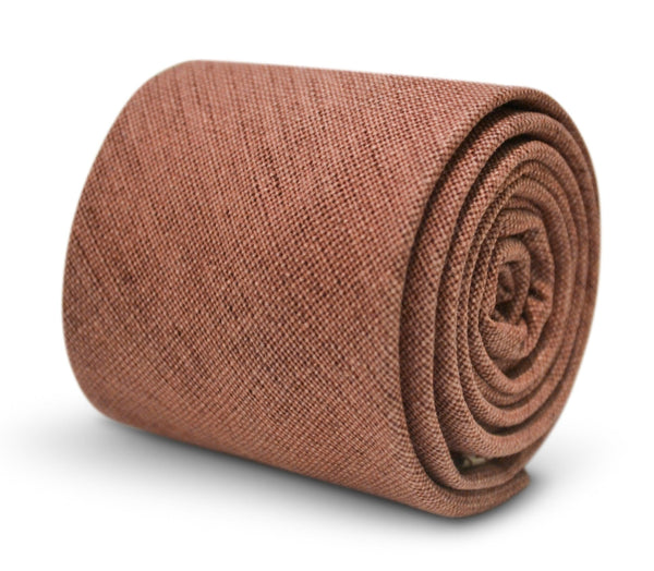 dusky pink brick linen tie