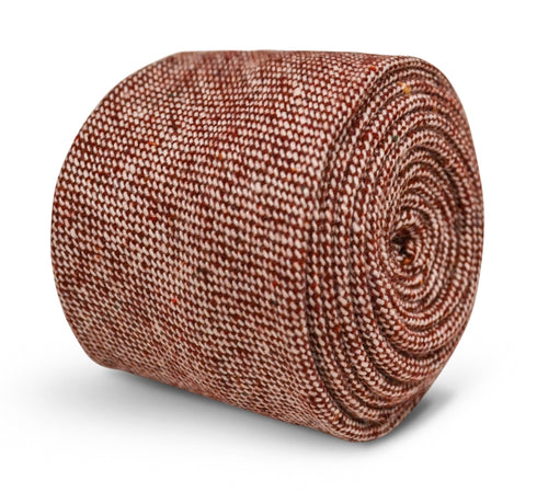 maroon fleck slim wool tie