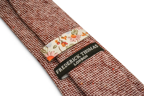 maroon fleck slim wool tie