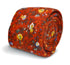 red floral slim wool tie