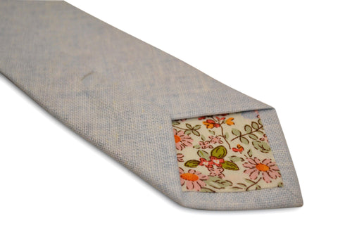 pale ice blue linen tie