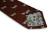 maroon tie with sheep embroidered design