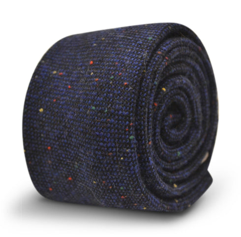 navy blue with multicoloured specks wool tie