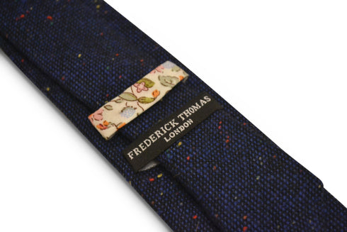 navy blue with multicoloured specks wool tie