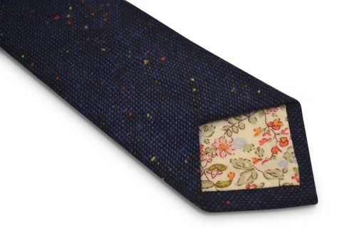 navy blue with multicoloured specks wool tie