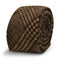 brown check velvet feel slim wool tie