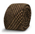 brown check velvet feel slim wool tie
