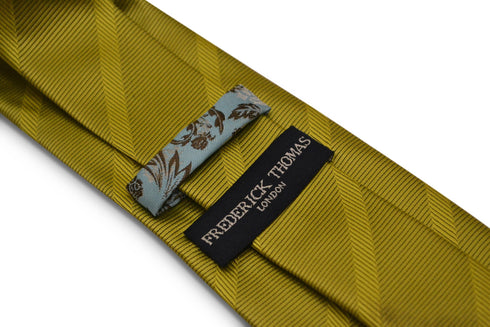 lime grass green and yellow striped design tie